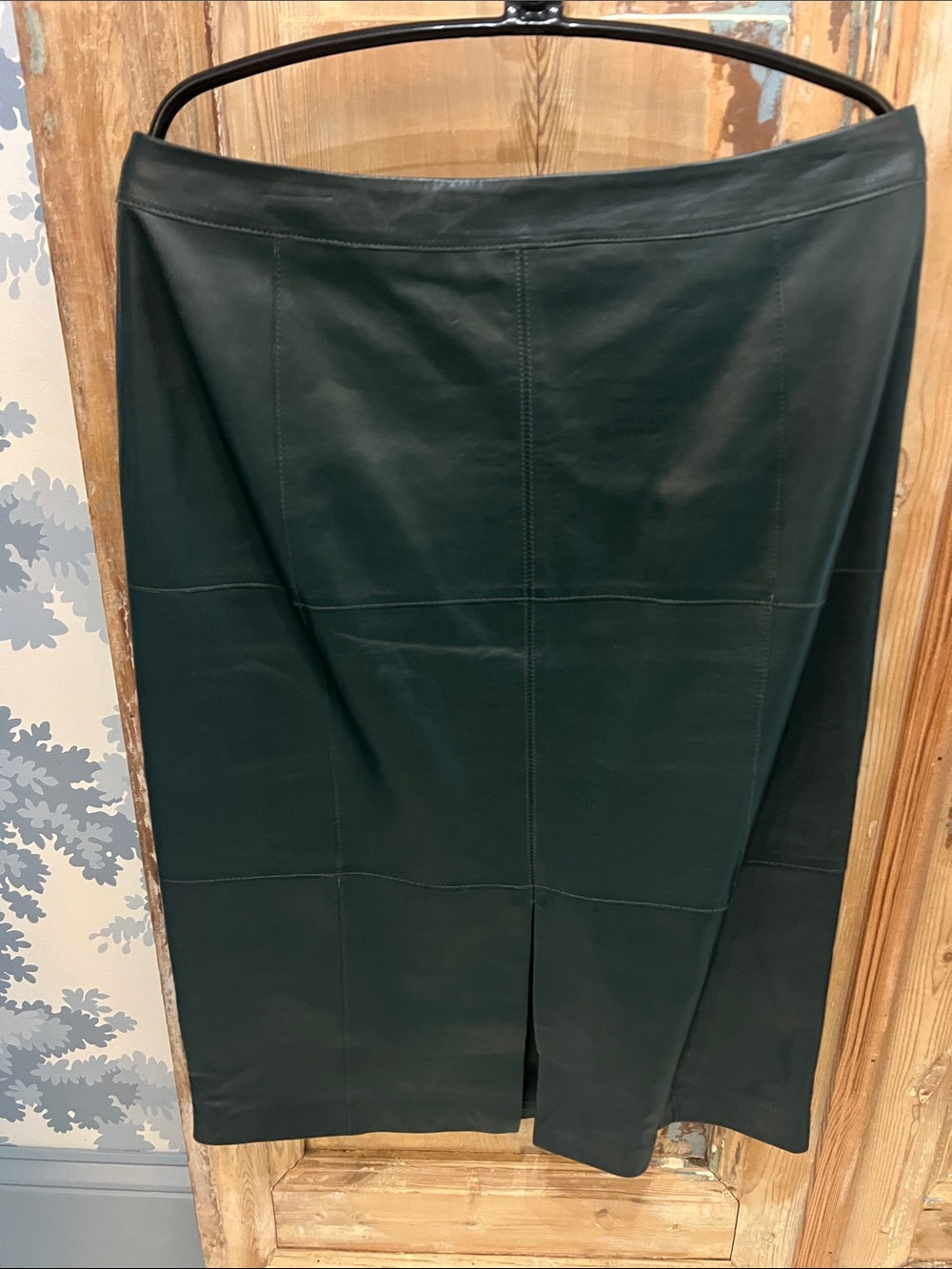 White House Black Market Black Leather Pencil Skirt